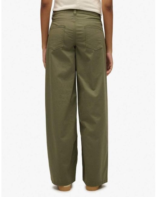 Superdry Green Mid Rise Baggy Chino