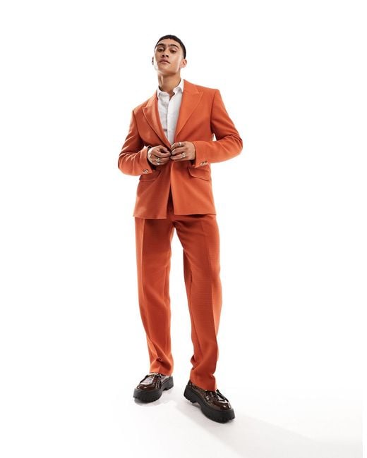 Viggo Orange Waffle Suit Jacket for men