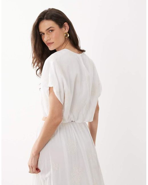 Top Corto di Mango in White