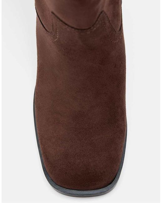 Stradivarius Brown Knee Length Heeled Boots