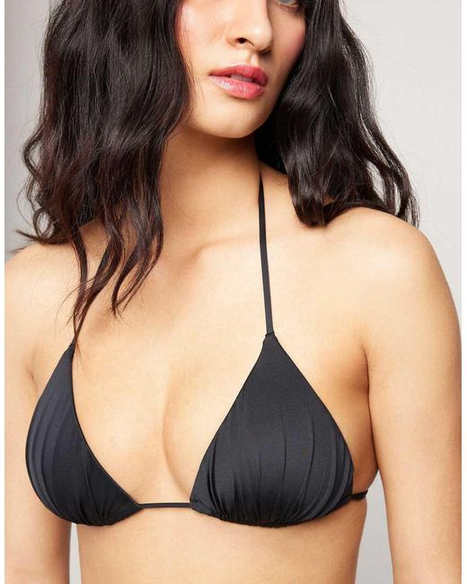 Tezenis Blue Triangle Bikini Top With Gathering