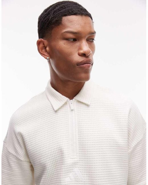 Adidas Originals White Adidas Sportswear Waffle Polo for men