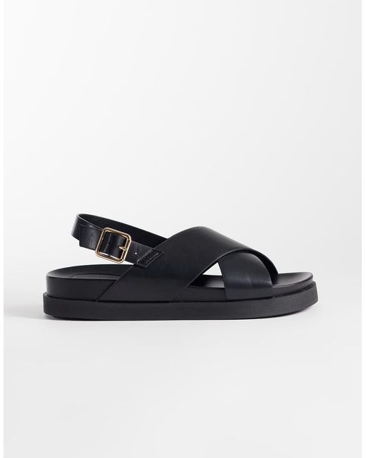 ONLY Black Cross Front Sandals