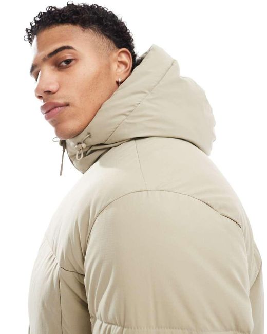 Jack & Jones White Oversized Boxy Puffer Jacket for men