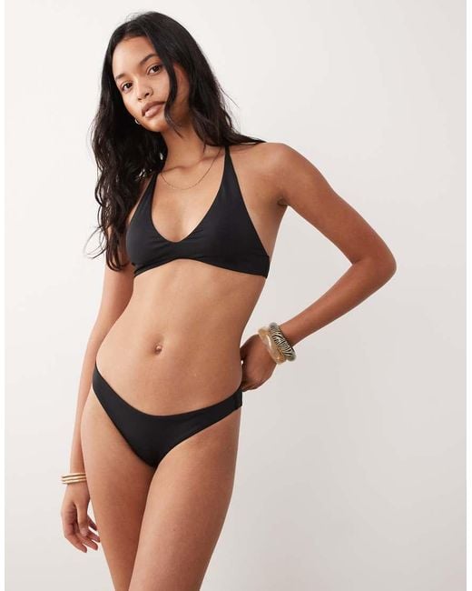 Cotton On Black Scoop Neck Halter Bikini Top