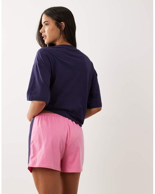 ASOS Blue You Problem Oversized Short Sleeve Top & Shorts Pajama Set