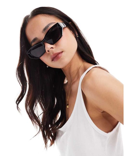 Occhiali Da Sole Cat-Eye Angolari Neri di Vero Moda in Brown