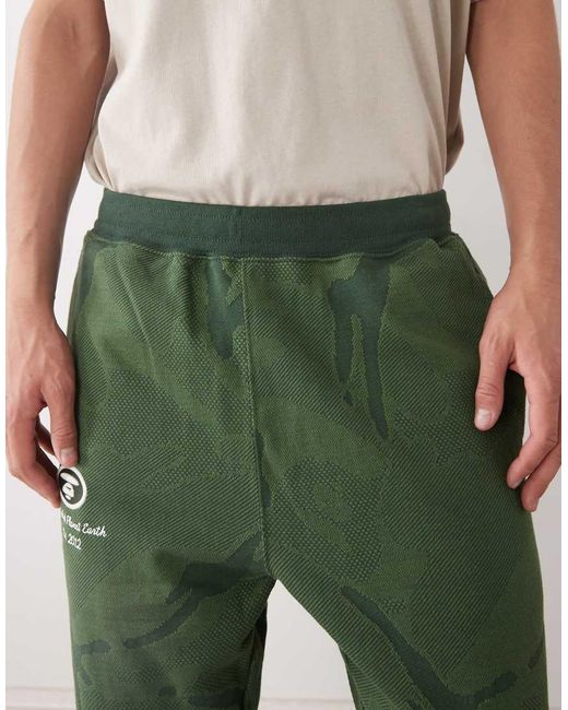 Aape By A Bathing Ape Green Aape By A Bathing Ape Loose Fit joggers for men