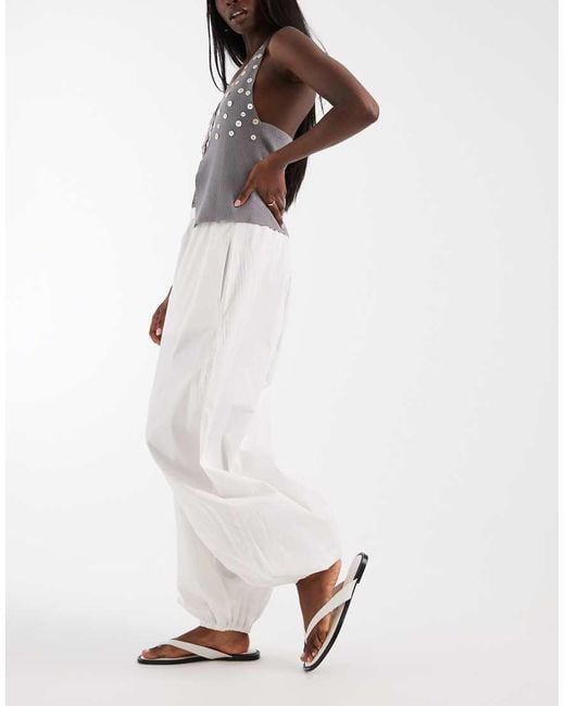 Vero Moda White Poplin Wide Balloon Pants