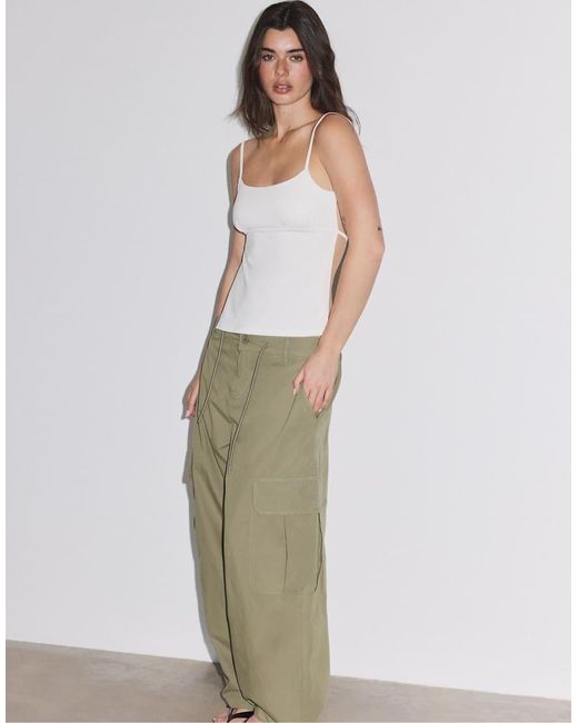 Stradivarius White Open Back Strappy Top