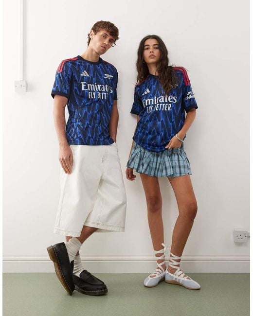 Adidas Originals Blue Adidas Football Arsenal Away Shirt 25/26
