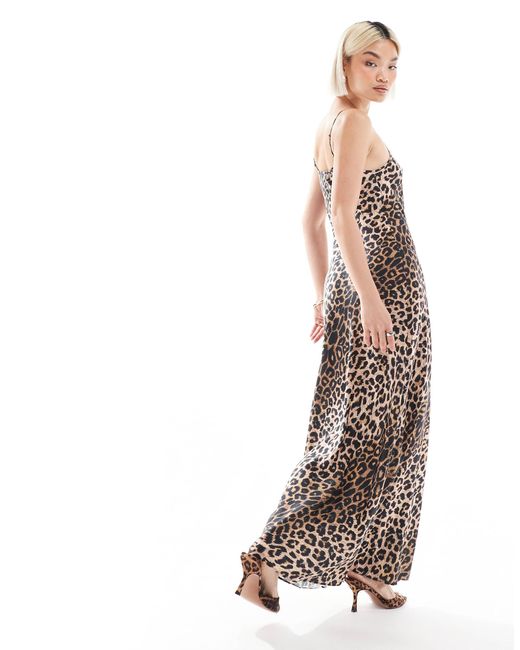 AllSaints White – bryony iona – maxi-trägerkleid aus satin