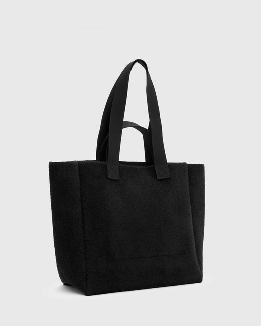 AllSaints Black Izzy Fuzzy Tote