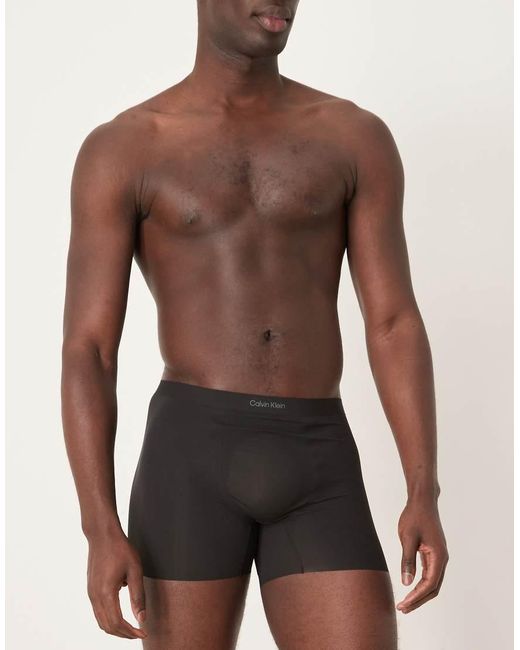 Calvin Klein Black Invisible Seamless Boxer Briefs for men