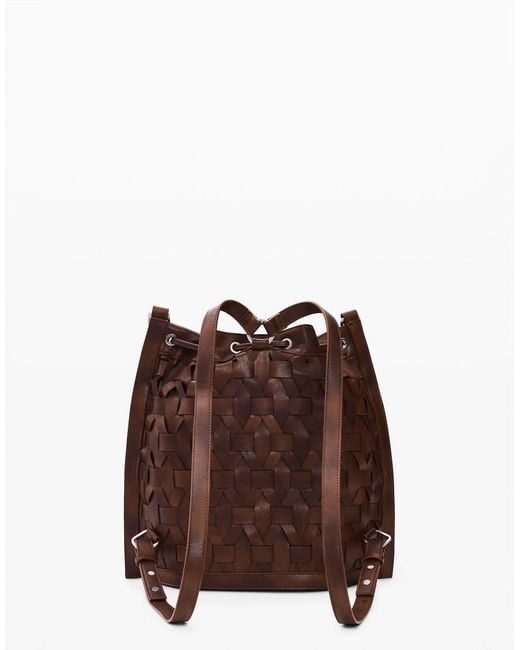 Desigual Brown Medium Braided Drawstring Backpack
