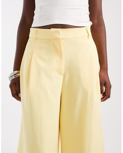 ASOS Yellow Tailored High Waist Culotte Trousers