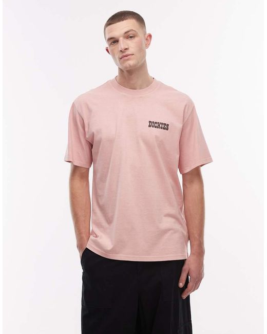 Dickies Pink Buchtell Back Print T-shirt for men