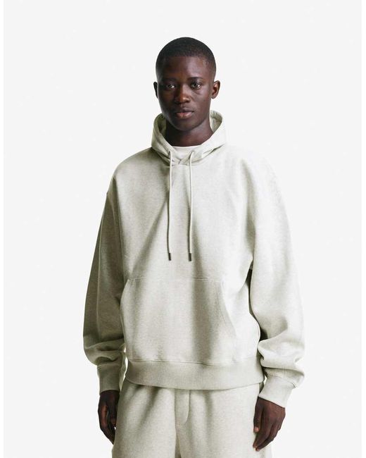 Felpa Con Cappuccio Chiaro di Bershka in White da Uomo
