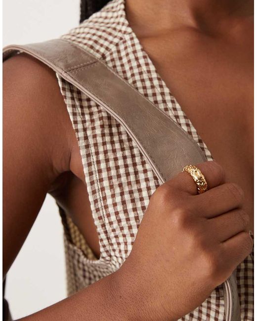 Borsa Shopping Arrotondata Grigia di ASOS in Brown