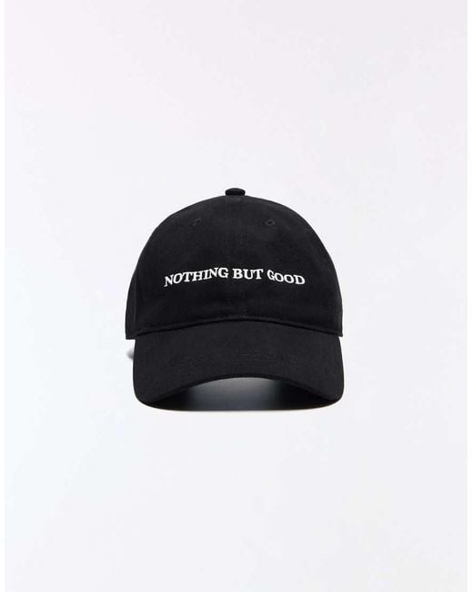 Bershka Blue Embroidered Cap for men