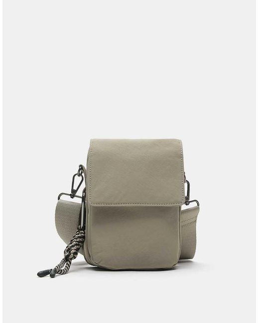 Pull&Bear Natural Embellished Crossbody Bag for men