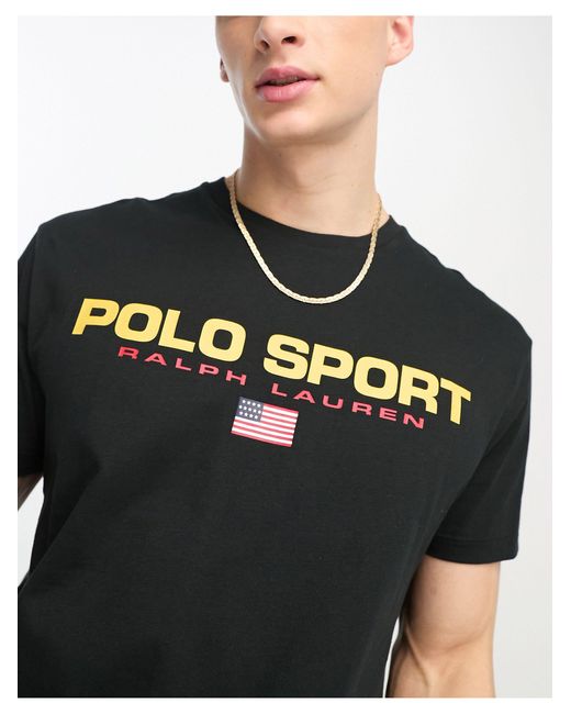 Polo Ralph Lauren Sport Capsule Front Logo T-shirt Classic Fit in Black for  Men | Lyst