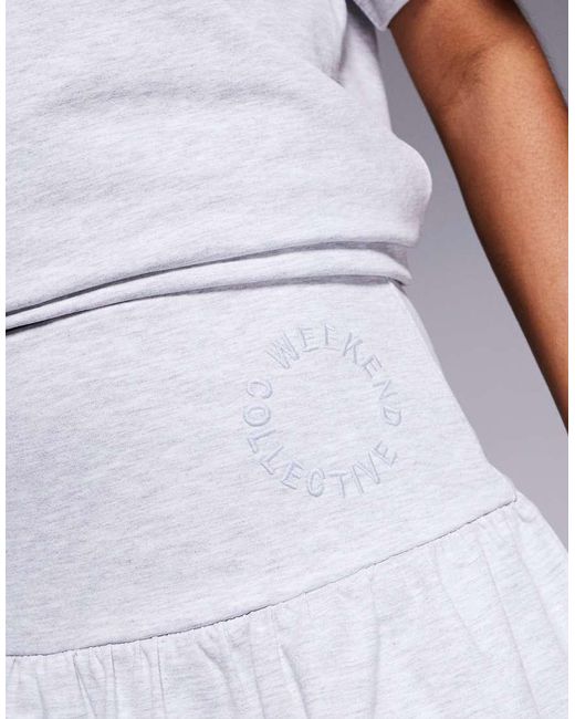 ASOS Gray Weekend Collective Co-Ord Skort With Embroidered Logo