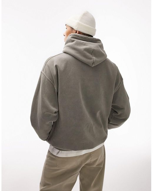 Topman – vintage-kapuzenpullover in Gray für Herren
