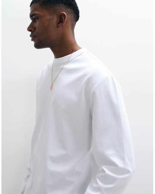 ASOS White Breathemaxtm Heavyweight Relaxed Long Sleeve T-shirt for men