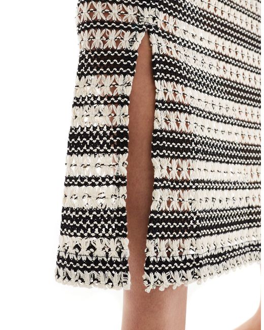 Object White Crochet Midi Skirt Co-ord