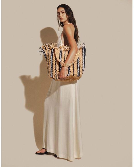 ASOS Natural Satin Racer Neck Maxi Dress