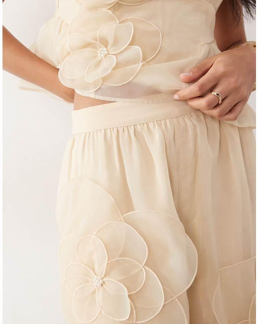 ASOS Natural Balloon Pants With Flower Detail
