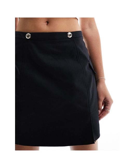 Morgan Black Aline Mini Skirt With Hardwear Detail