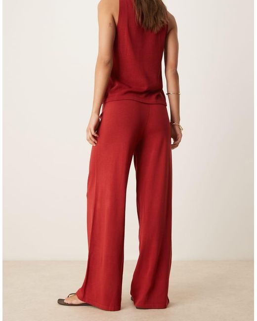 Mango Red Knitted Co-Ord Drawstring Trouser