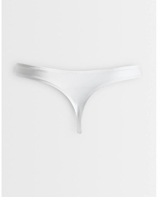 ASOS White Asos Design Curve 3 Pack Cotton Lingerie Thong