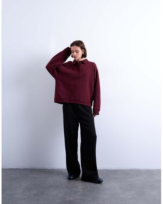 TOPSHOP Red Straight Leg Jogger