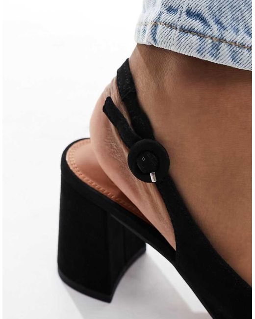 ASOS Blue Sutton Slingback Mid Block Heels