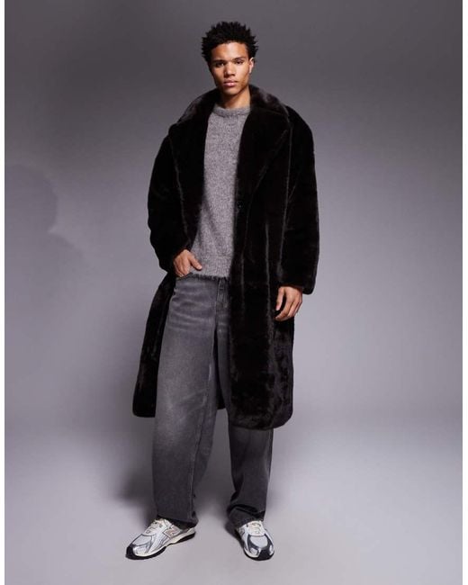 Cappotto Taglio Lungo Oversize di ASOS in Black da Uomo