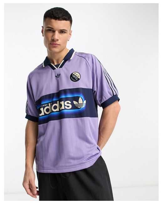 Adidas Originals Purple Bloke Pop Retro Football Jersey for men