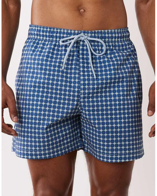 Jack & Jones Blue Tile Print Swim Shorts for men