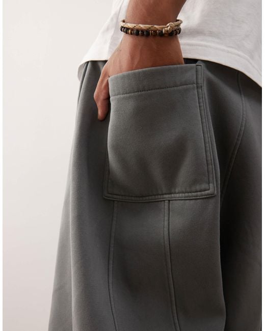 Weekday Gray Co-ord Oversized Wide Leg joggers With Exposed Seam Detail for men