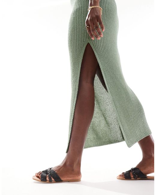 New Look Green Raffia Woven Sandal