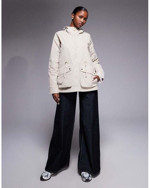 Barbour Natural Piper Cinched Hooded Showerproof Jacket