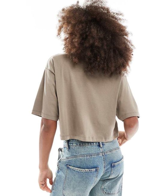 JJXX Brown Oversize Crop Tee