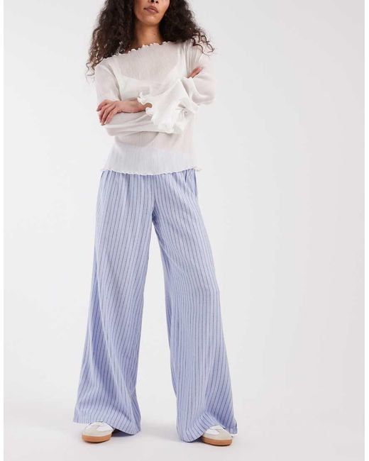 Cotton On Blue Lounge Flannel Barrel Leg Trouser