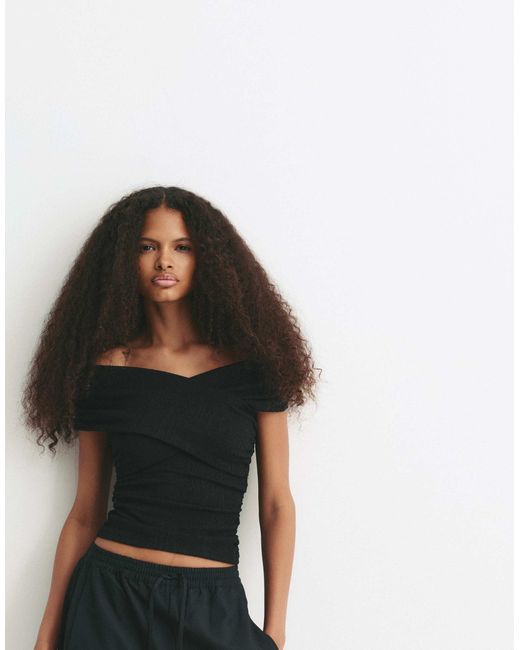 Pull&Bear Black – surplice – oberteil