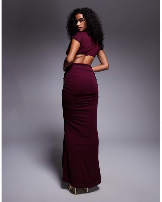 SIMMI Blue Opal Deep Off The Shoulder Maxi Dress