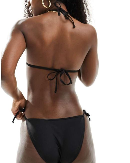 New Look Basic Voorgevormde Triangel-Bikinitop in het Brown