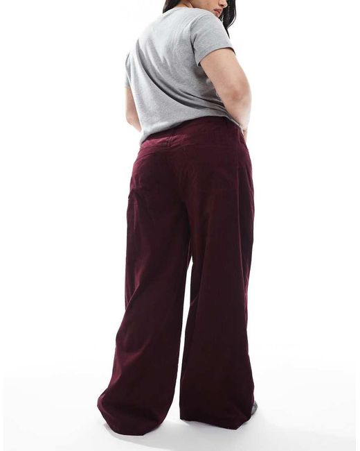 ASOS Purple Asos Design Curve Cord Wide Leg Pants