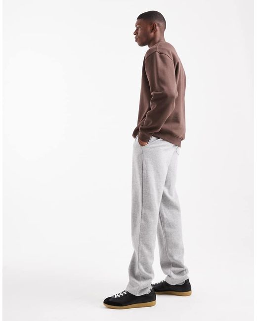 Joggers Gris Jaspeado Básicos De Pernera Recta De ASOS de hombre de color Natural